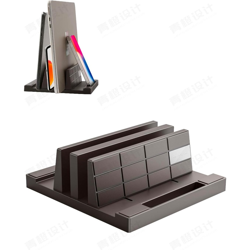 image:imageVaydeer Vertical Laptop Stand Desktop Stand Holder with Adjustable Dock Size 4in1 Design Plastic Laptop Holder Fits All MacBook Surface Chromebook Gaming Laptops Chocolaty